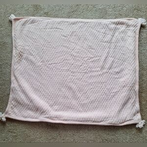 Pottery Barn Kids Luxe Pink/Whitr Cable-Knit Sherpa Baby Girl Blanket